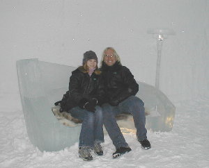 us on an ice couch