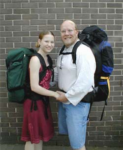 Jon & Emily with their luggage for the next 2 months